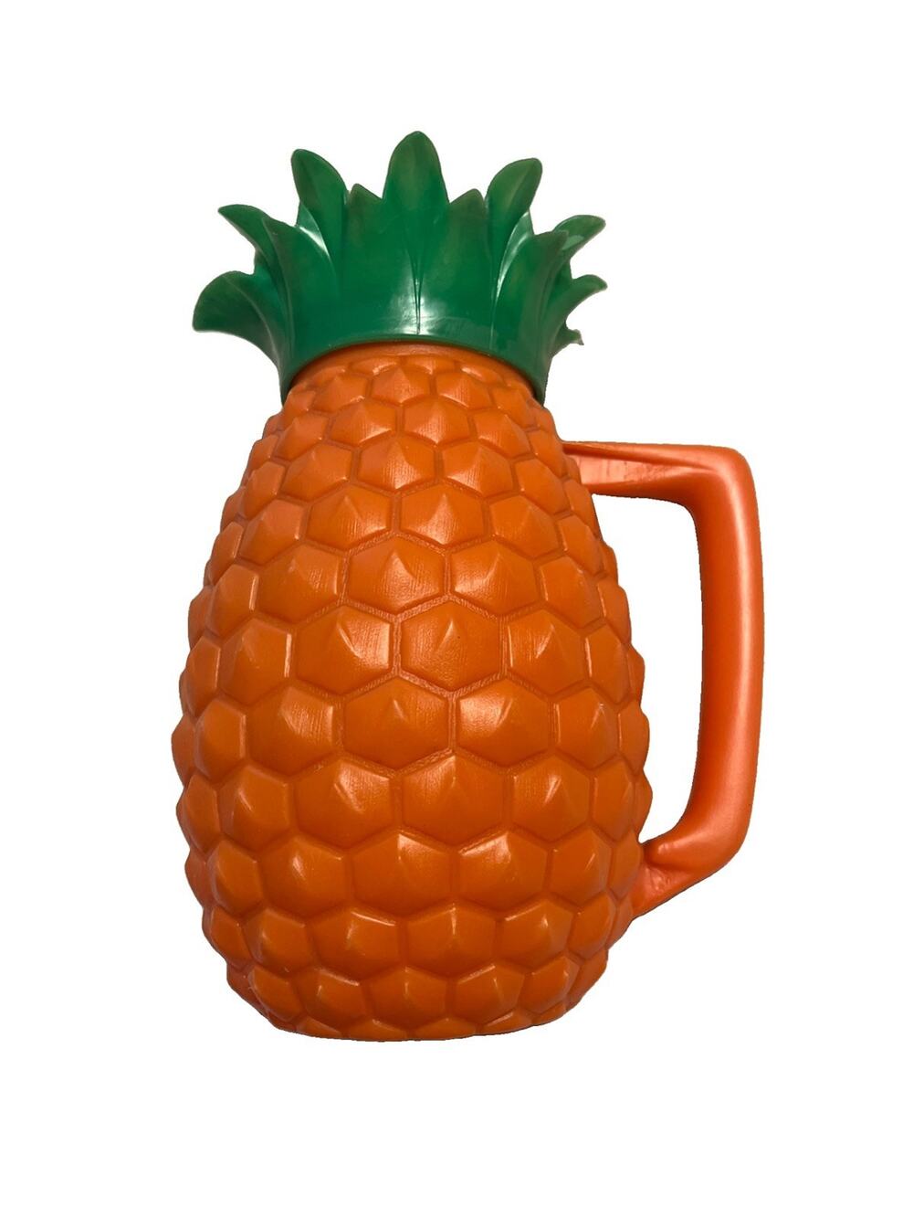 Minerware Pineapple Orange Plastic Pitcher Retro Luau USA 9.25" Vintage Tiki